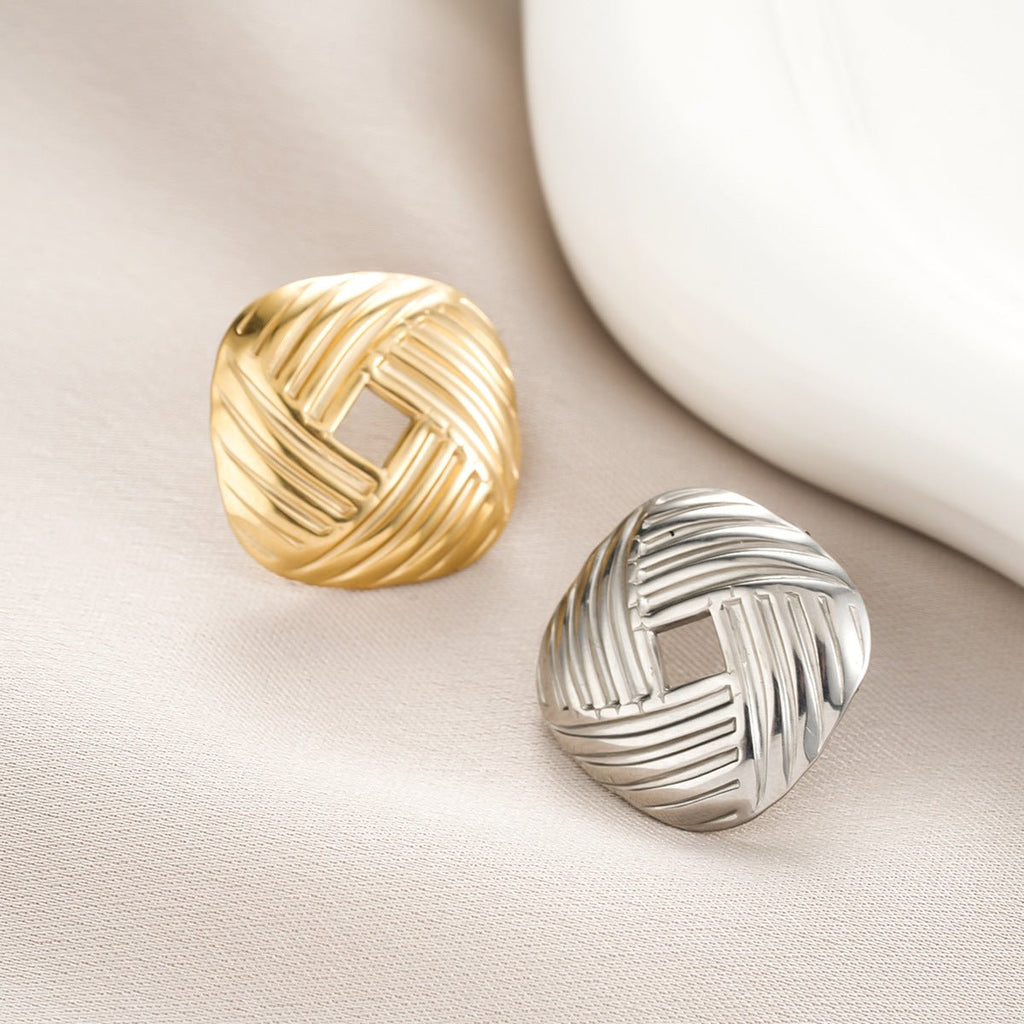 1 Pair New Vintage Luxury All - Match Women's Stud Earrings, Light Luxury Personality Trendy Exaggerated Geometric Earrings Jewelry - MU SHANG CO.