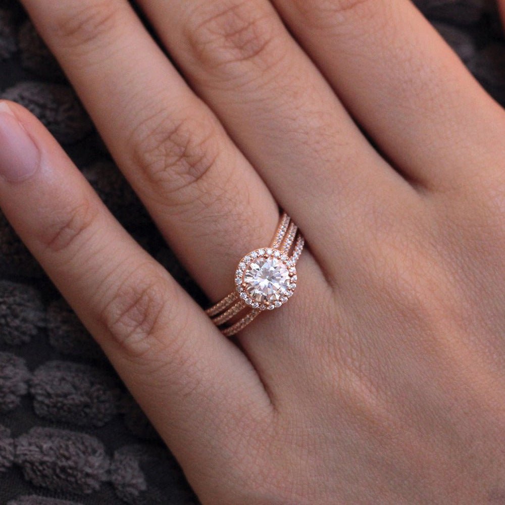 European And American Classic Women's Engagement Ring - MU SHANG CO.