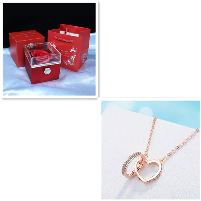 Necklace Two Ring Fashion Diamond Necklace - MU SHANG CO.