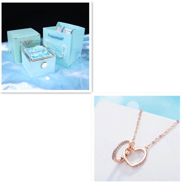 Necklace Two Ring Fashion Diamond Necklace - MU SHANG CO.