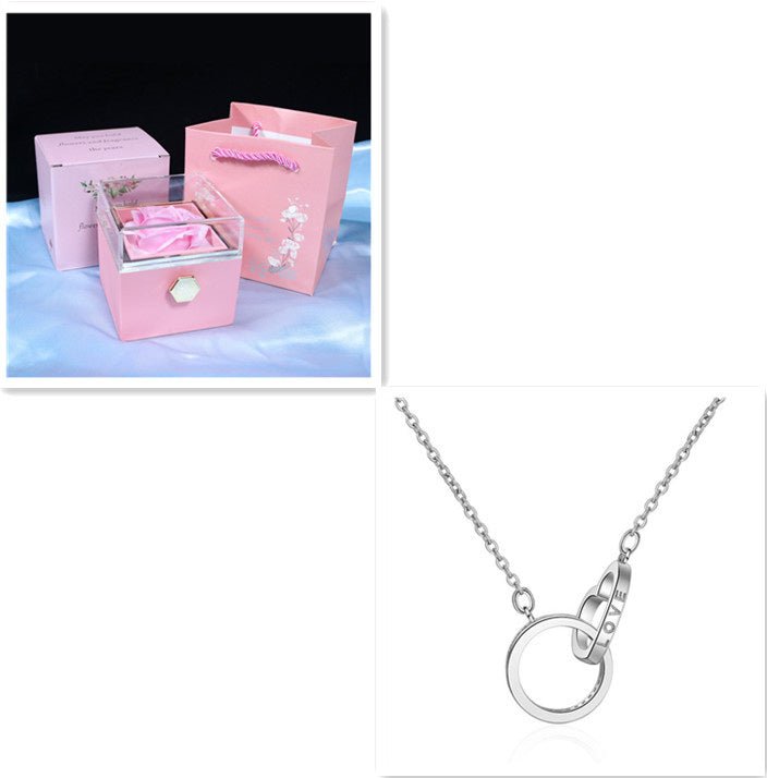 Necklace Two Ring Fashion Diamond Necklace - MU SHANG CO.