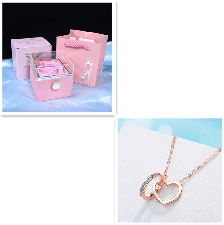 Necklace Two Ring Fashion Diamond Necklace - MU SHANG CO.
