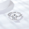 S925 Silver Pigeon - Egg - Shape Simulated Moissanite Diamond Ring - MU SHANG CO.