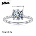 Womens Fashionable Silver Ring With Diamond In A Four - Prong Setting - MU SHANG CO.